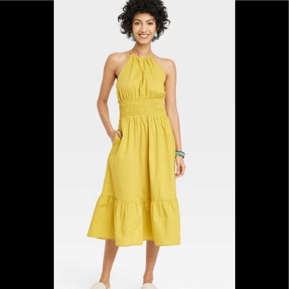A New Day Poplin Sleeveless Halter Dress